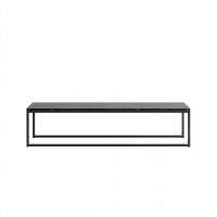 Manhattan Comfort 255352 Celine 53.14 Coffee Table with Steel Legs in Black Marble